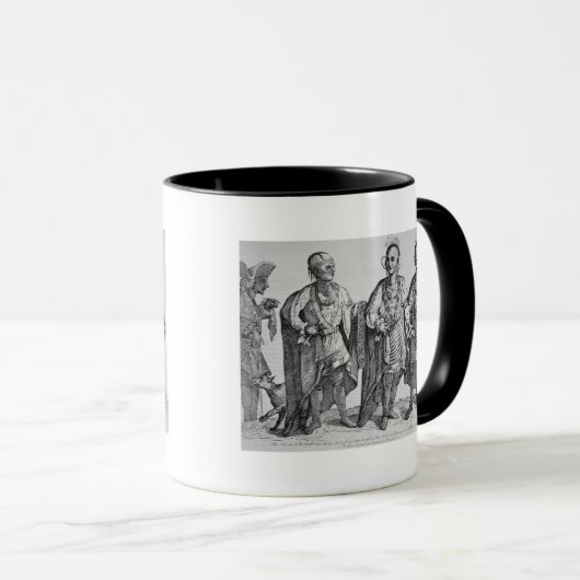 Drie Amerikaanse Cherokee Chiefs, 1762 (graving) Mok (Voorkant rechts)