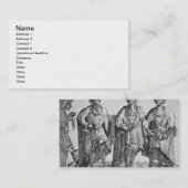 Drie Amerikaanse Cherokee Chiefs, 1762 (graving) Visitekaartje (Voorkant / Achterkant)