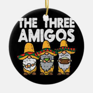 Drie Amerikaanse Mexicaanse nomes Cute Cinco de Ma Keramisch Ornament