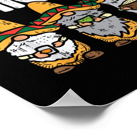 Drie Amerikaanse Mexicaanse nomes Cute Cinco de Ma Poster (Hoek)