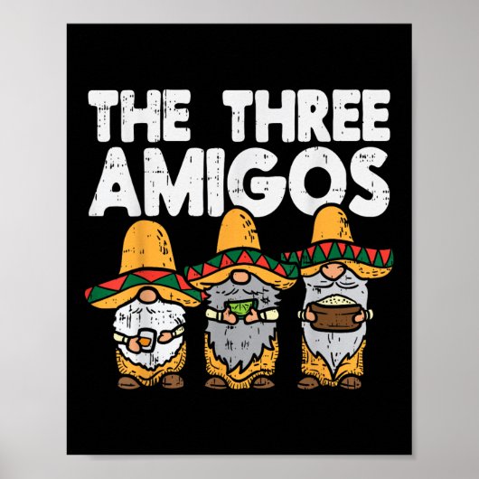 Drie Amerikaanse Mexicaanse nomes Cute Cinco de Ma Poster (Voorkant)