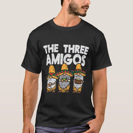 Drie Amerikaanse Mexicaanse nomes Cute Cinco de Ma T-shirt (Voorkant)