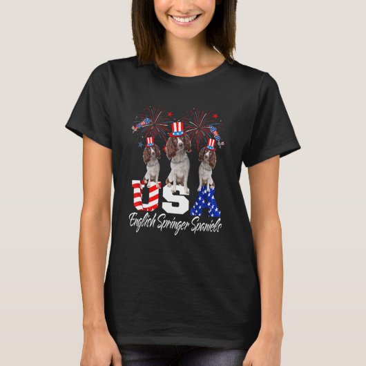 Drie Amerikaanse Springer Spaniels Dog American F T-shirt (Voorkant)