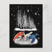 Drie Amerikaanse T-Shirt Snowflake kerst met schil Briefkaart (Voorkant)