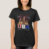Drie Amerikaanse vlag: Shar Peis Dog die Pet-Ameri T-shirt (Voorkant)