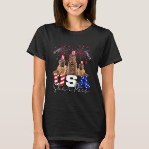 Drie Amerikaanse vlag: Shar Peis Dog die Pet-Ameri T-shirt