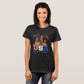 Drie Amerikaanse vlag: Shar Peis Dog die Pet-Ameri T-shirt (Voorkant volledig)