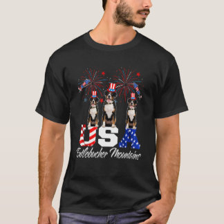 Drie Amerikaanse vlaggen-Pet Entlebucher T-shirt