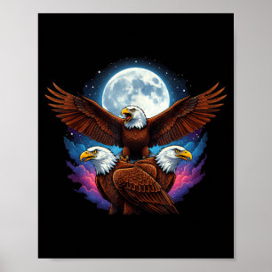 Drie Amerikaanse zeearend-maan-meme grappige vogel Poster