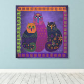 Drie Amigos Cats op Canvas Afdruk (Insitu (Houten vloer))