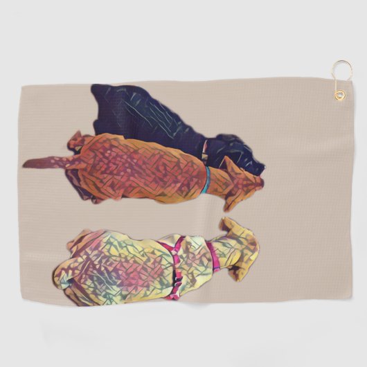 Drie amigos Golf Towel Golfhanddoek (Horizontaal)