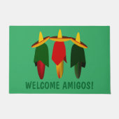 Drie amigos Hot Peppers Deurmat (Voorkant)
