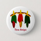 Drie amigos Hot Peppers Ronde Button 5,7 Cm (Voorkant)