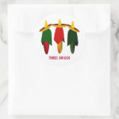 Drie amigos Hot Peppers Ronde Sticker (Tas)