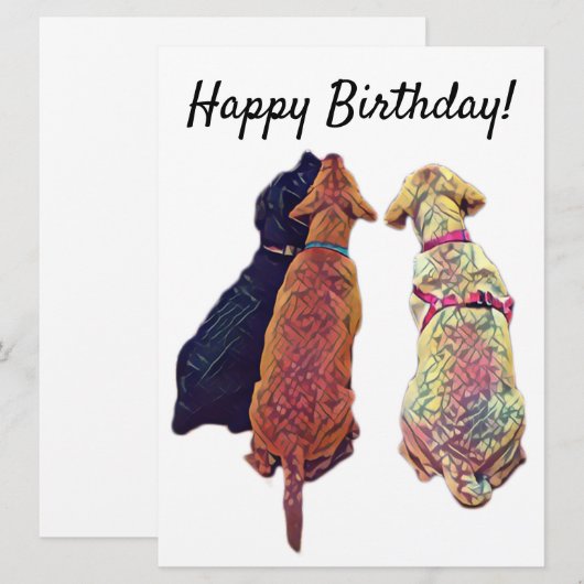 Drie amigos I Flat Birthday Kaart (Voorkant / Achterkant)