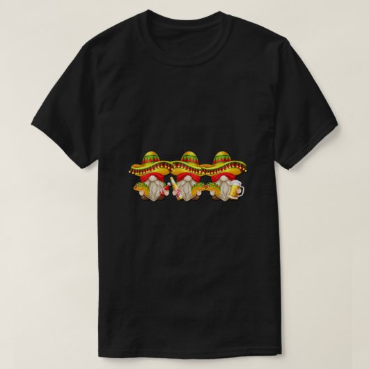 Drie amigos met Mexicaanse Fiesta-nomes voor Cinco T-shirt (Design voorkant)