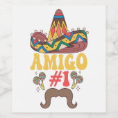 Drie Amigos Mexicaans Grappig Overeenkomen Cinco D Wijn Etiket (Enkel label)