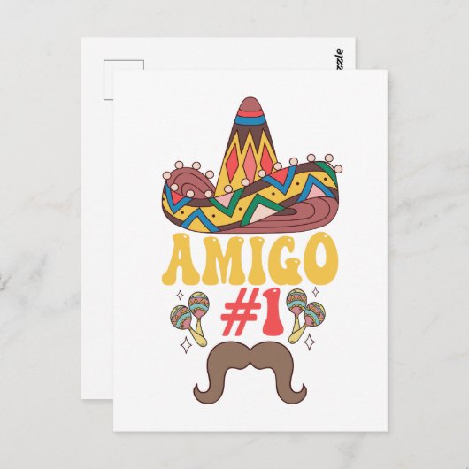 Drie amigo's Mexicaanse grappige bijpassende Cinco Briefkaart (Voorkant / Achterkant)