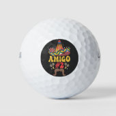 Drie amigo's Mexicaanse grappige bijpassende Cinco Golfballen (Voorkant)