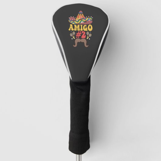 Drie amigo's Mexicaanse grappige bijpassende Cinco Golfheadcover (Voorkant)