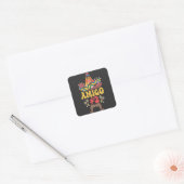 Drie amigo's Mexicaanse grappige bijpassende Cinco Vierkante Sticker (Envelop)