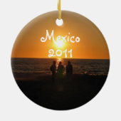 Drie amigo's; Mexico Souvenir Keramisch Ornament (Achterkant)