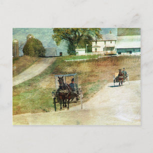 Drie Amish Buggies Briefkaart