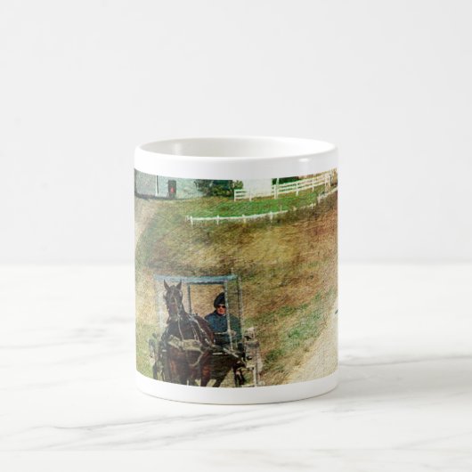 Drie Amish Buggies Koffiemok (Center)