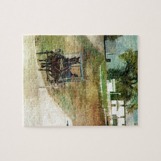Drie Amish Buggies Legpuzzel (Horizontaal)