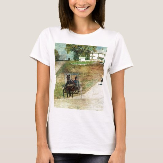 Drie Amish Buggies T-shirt (Voorkant)