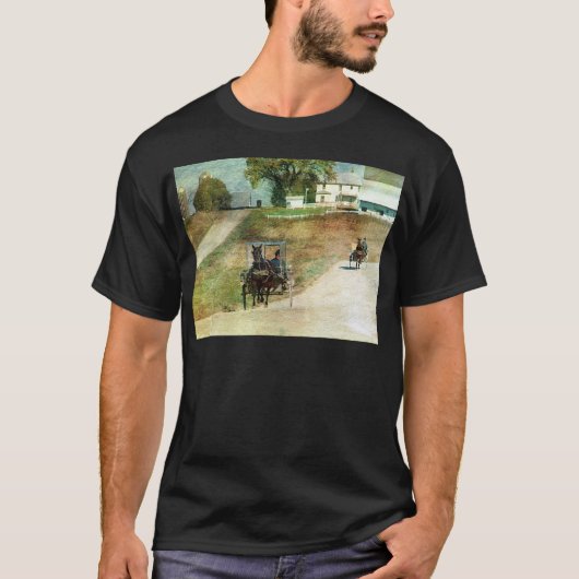 Drie Amish Buggies T-shirt (Voorkant)