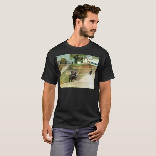 Drie Amish Buggies T-shirt (Voorkant volledig)