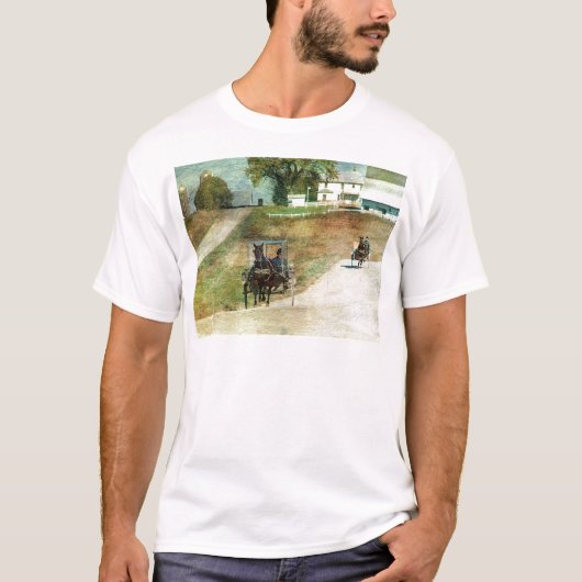 Drie Amish Buggies T-shirt (Voorkant)
