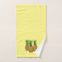 Drie Ananas Tropisch Gele Keukenhanddoek