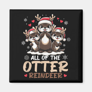 Drie andere rendieren Santa Hat Deer Merry Christm Magneet