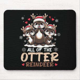 Drie andere rendieren Santa Hat Deer Merry Christm Muismat