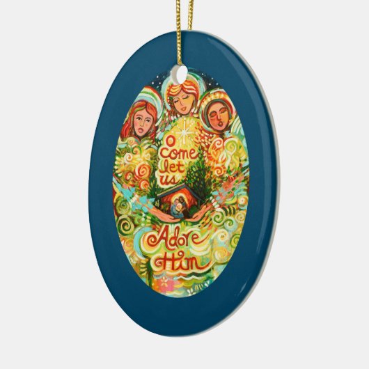 Drie Angels, Adore Him kerstversiering Keramisch Ornament (Links)