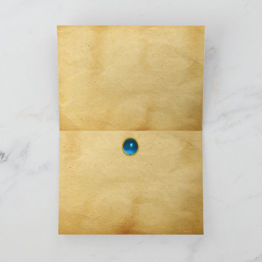 DRIE ANGELS, Blue Sapphire Feestdagen Kaart (Binnen)