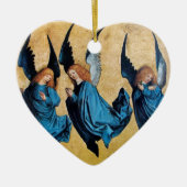 DRIE ANGELS Blue Sapphire Heart Keramisch Ornament (Voorkant)