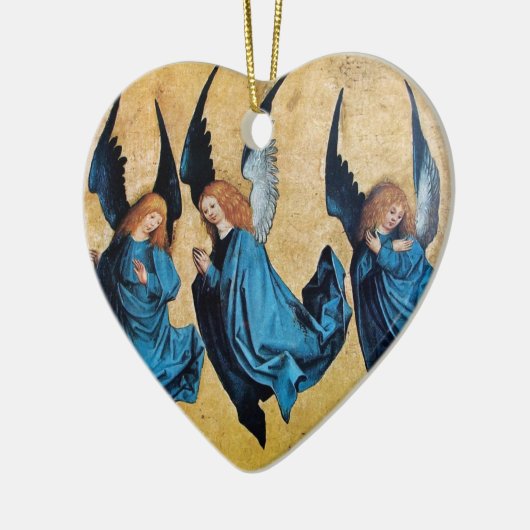 DRIE ANGELS Blue Sapphire Heart Keramisch Ornament (Links)