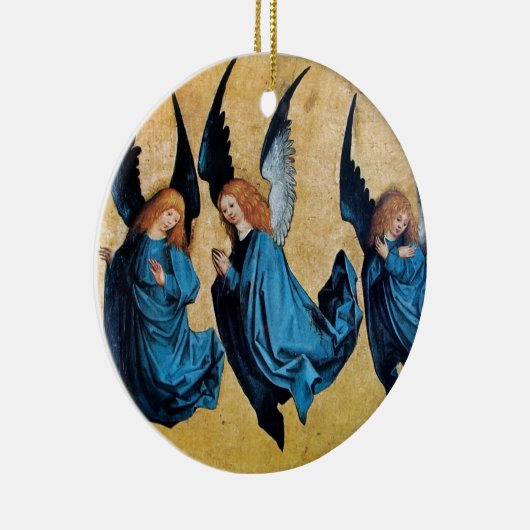 DRIE ANGELS Blue Sapphire Keramisch Ornament (Rechts)