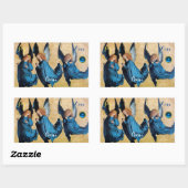 DRIE ANGELS IN BLUE / Joy Peace Love Rechthoekige Sticker (Vel)