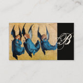 DRIE ANGELS MONOGRAM, Blauwe saffier, zwart Visitekaartje (Achterkant)