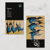 DRIE ANGELS MONOGRAM, Blauwe saffier, zwart Visitekaartje (Voorkant / Achterkant)