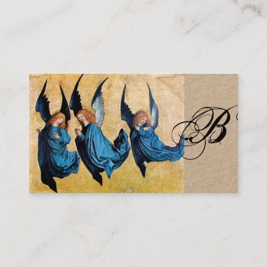 DRIE ANGELS MONOGRAM, Blue Sapphire Kraft Visitekaartje (Achterkant)