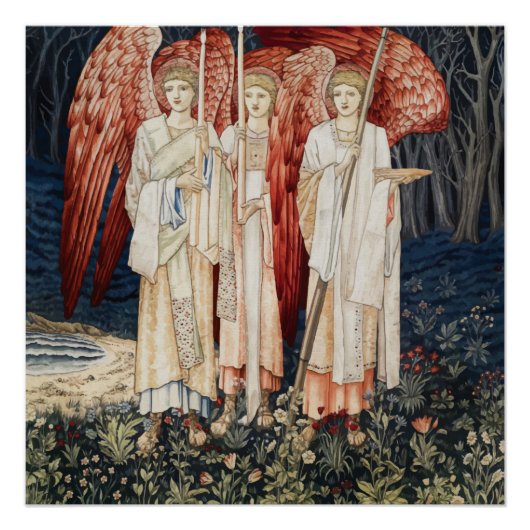 Drie Angels, William Morris Tapestry Perfect Poster (Voorkant)