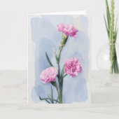 Drie Anjers Bloemschikking Kunst Notitiekaart (Voorkant)