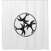 Drie ankers met touw douchegordijn (Voorkant)