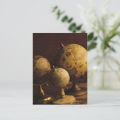 Drie antiek wereldbollen briefkaart (Staand voorkant)