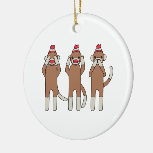 Drie apen keramisch ornament (Links)